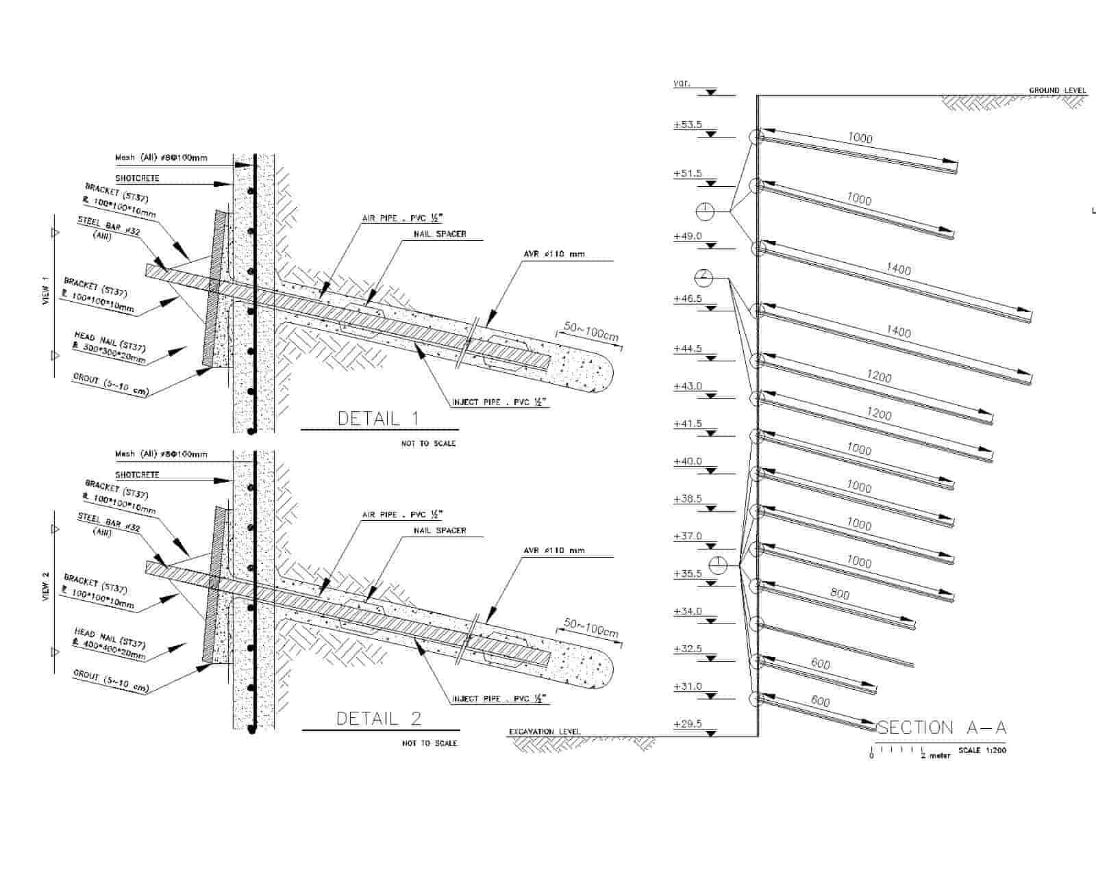 دیتیل سازه نگهبان نیلینگ